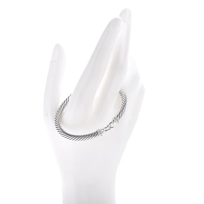 David Yurman Sterling Silver Diamond 5mm Cable Buckle Bracelet 2 of 4
