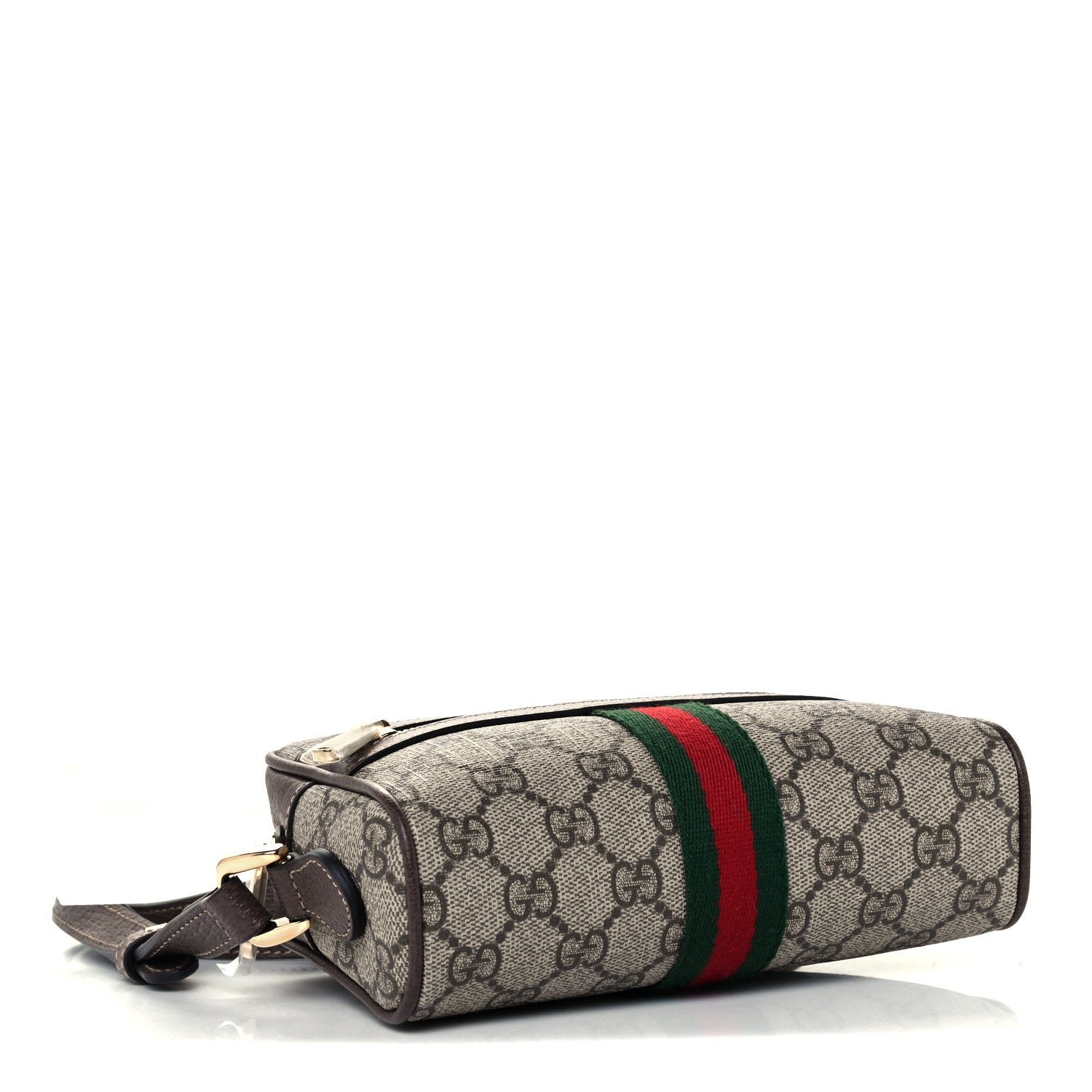 Gucci GG Supreme Monogram Web Mini Ophidia Shoulder Bag Brown 4 of 15