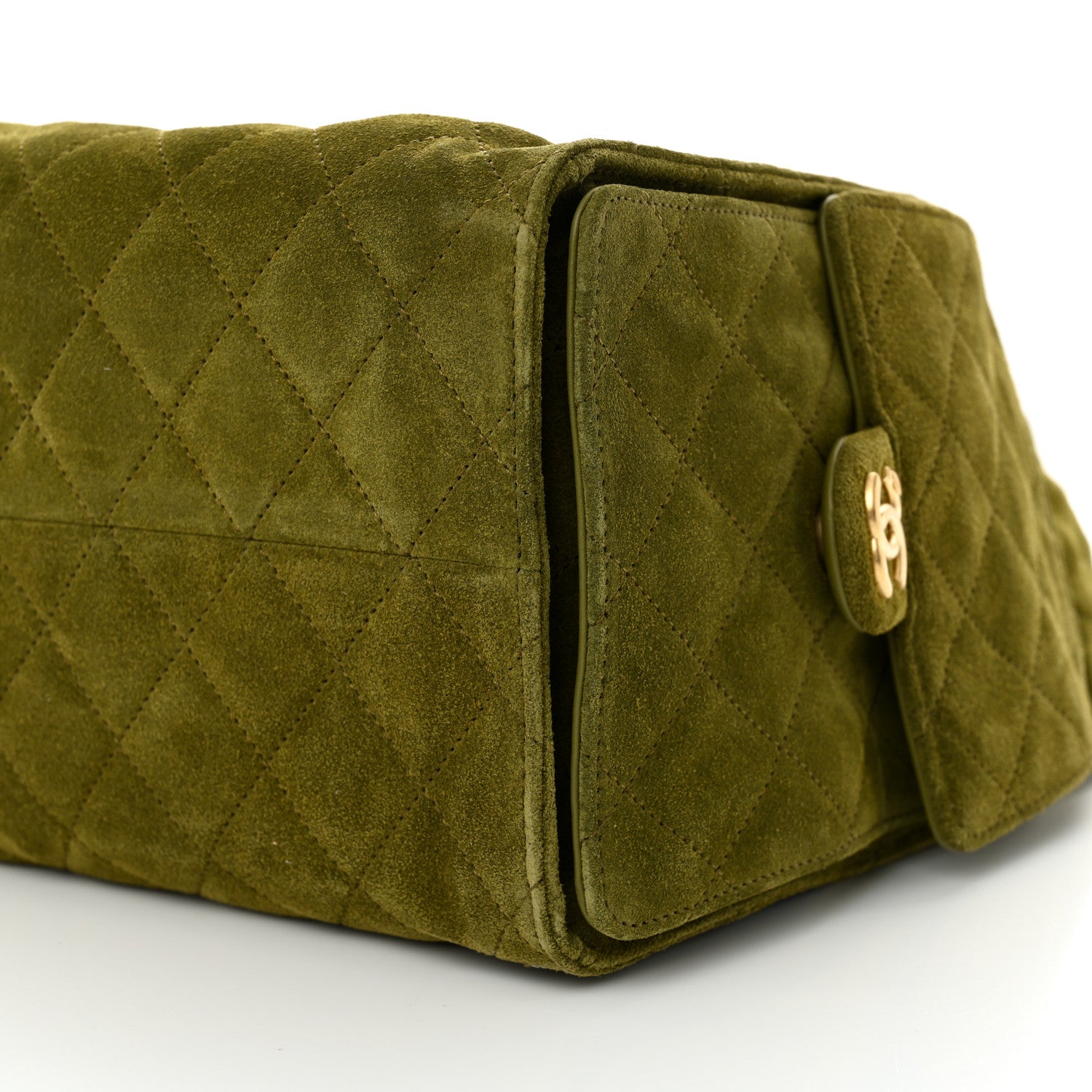 Chanel Suede Quilted Medium Chanel 25 Handbag Khaki 1756815