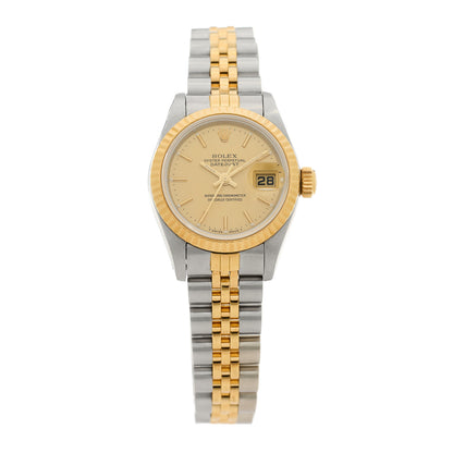 Rolex Stainless Steel 18K Yellow Gold 26mm Oyster Perpetual Datejust Watch Champagne 69173 1 of 4