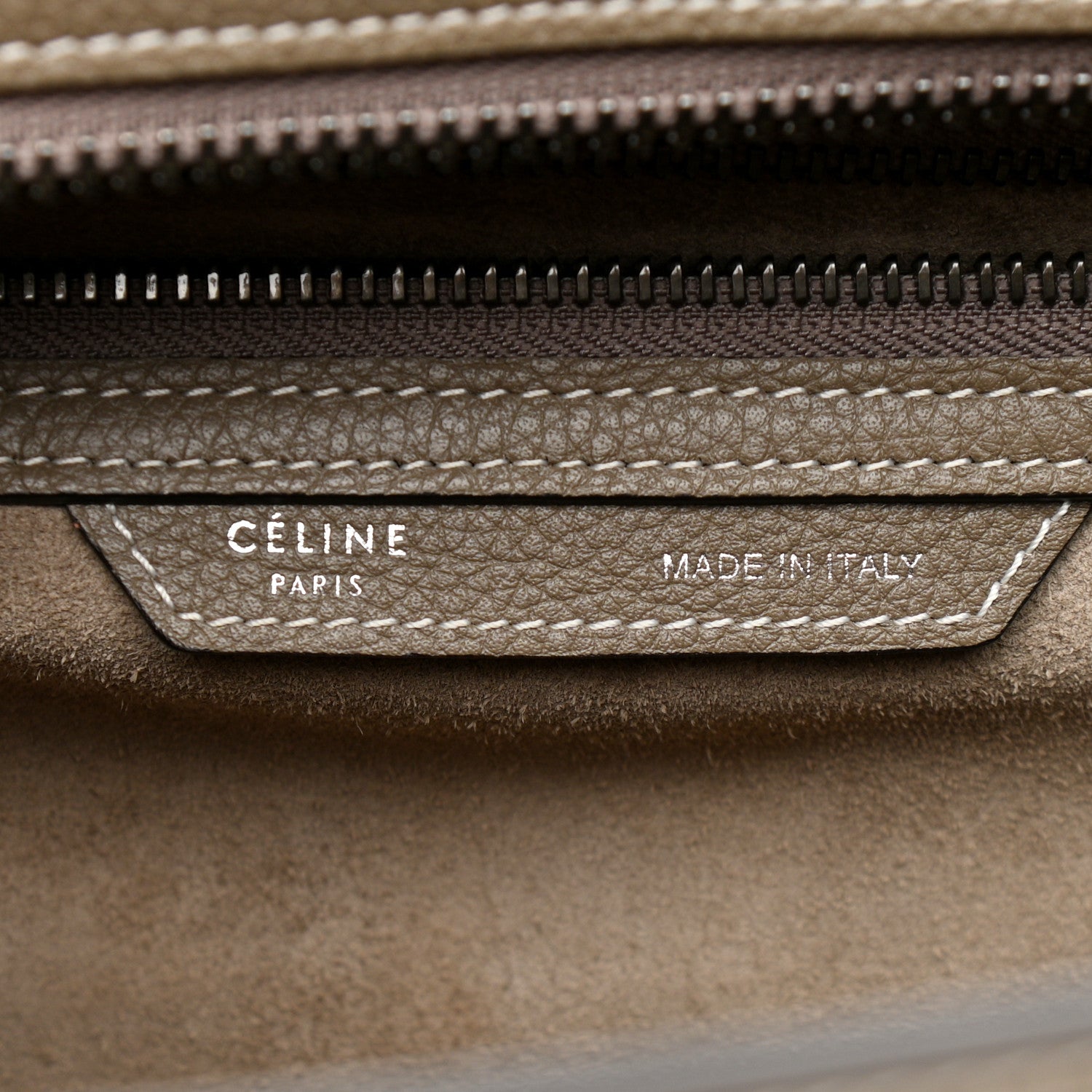 Celine Drummed Calfskin Micro Luggage Souris 6 of 12