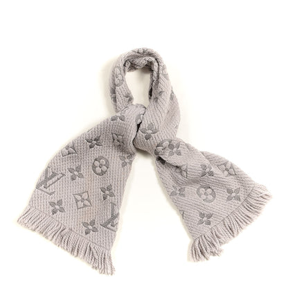 Louis Vuitton Wool Silk Logomania Scarf Pearl Grey 1 of 4