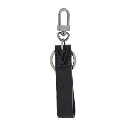 Louis Vuitton Calfskin LV Shape Dragonne Bag Charm Key Holder Black 1 of 3