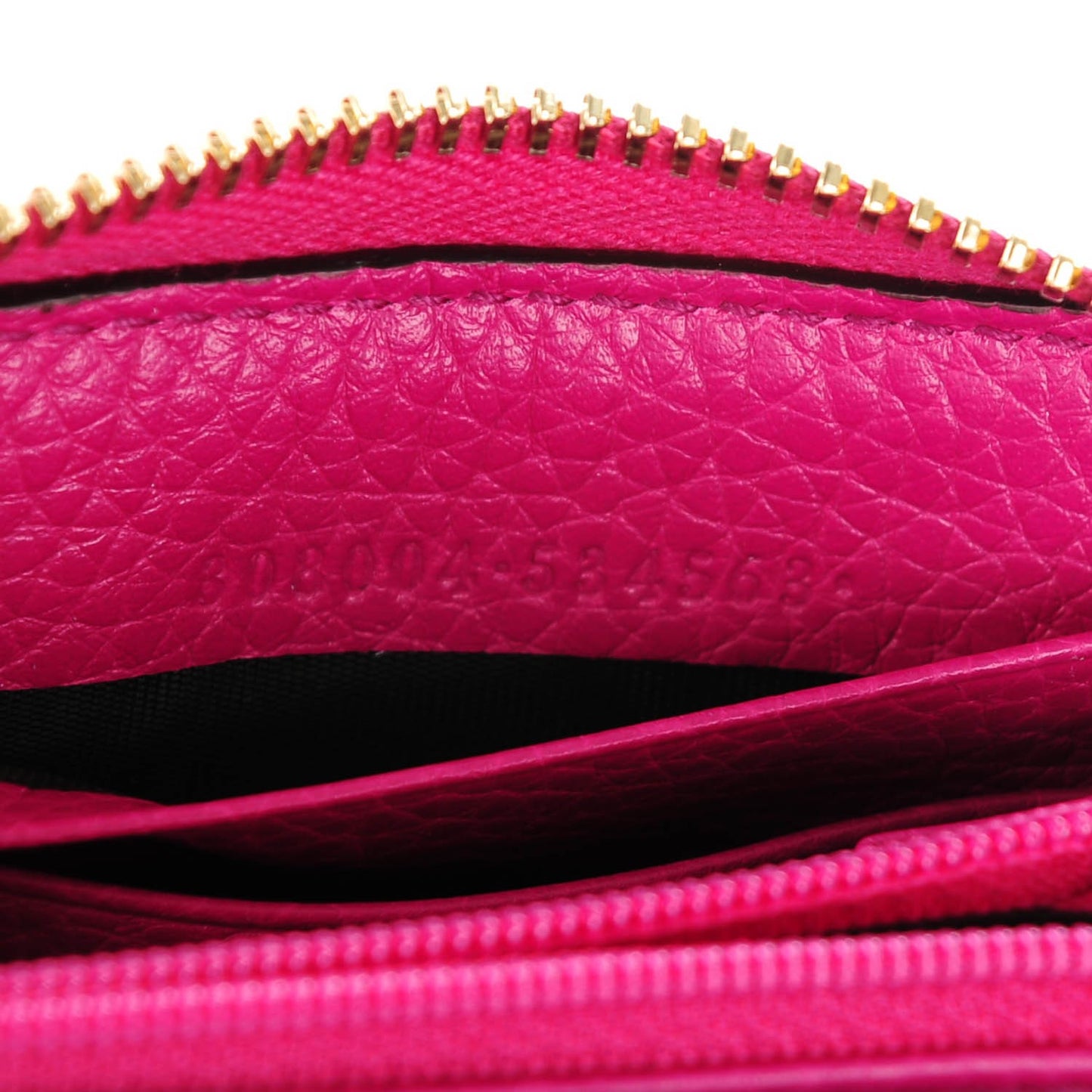 Pebbled Calfskin Soho Zip Around Wallet Bright Bougainvillea