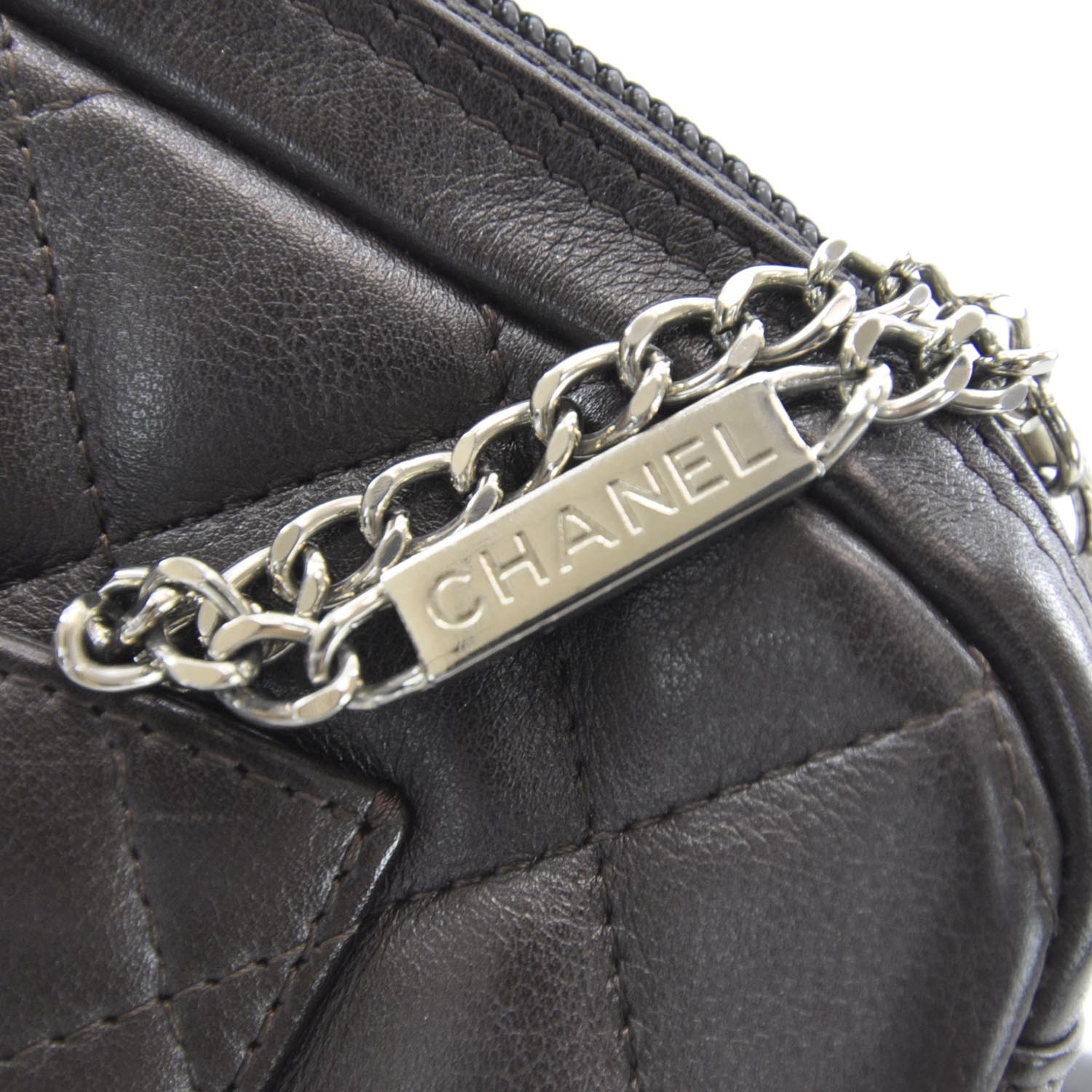 Chanel Calfskin Quilted Cambon Pochette Brown 11 of 11