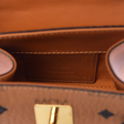 MCM Visetos X-Mini Heritage Top Handle Satchel Cognac 6 of 11