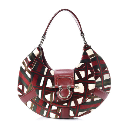 Gucci Velvet 85th Anniversary Horsebit Hobo Bordeaux Black 1 of 13