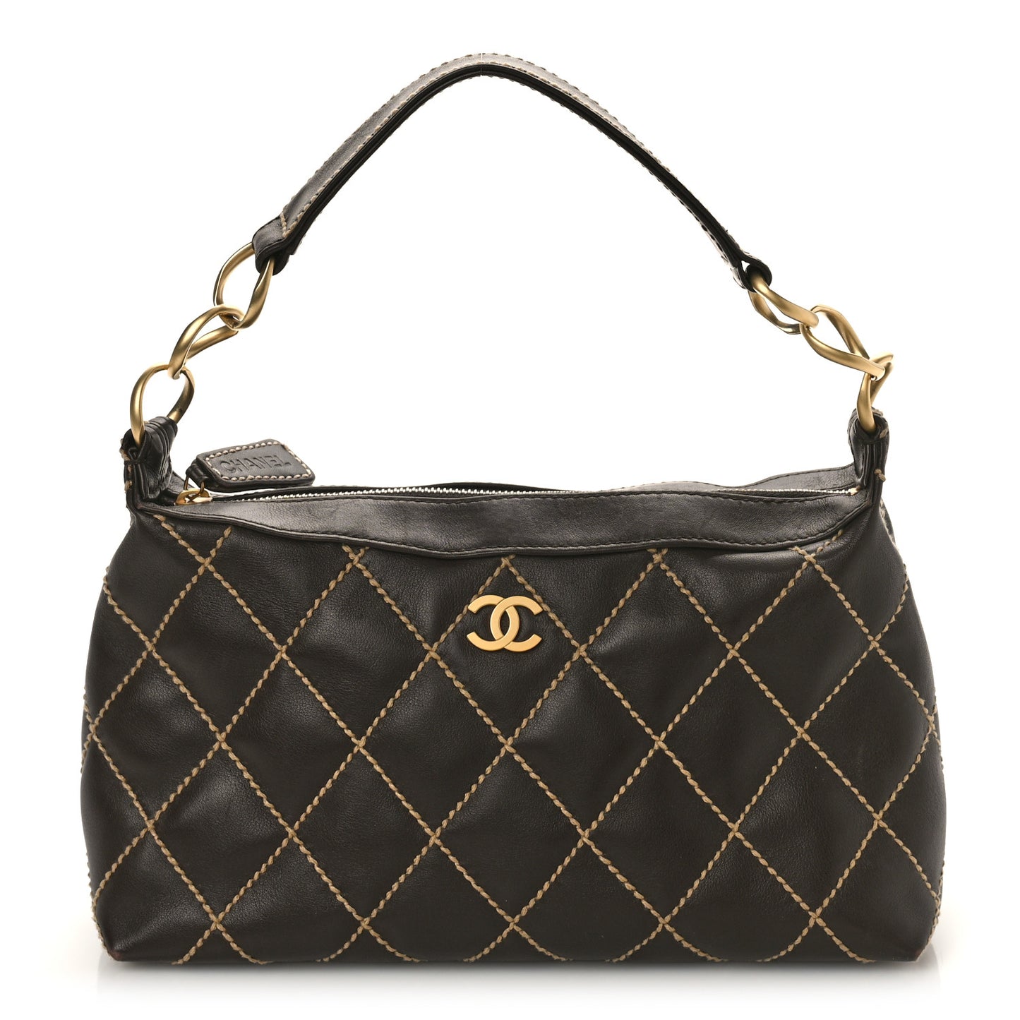 Calfskin Wild Stitch Hobo Brown