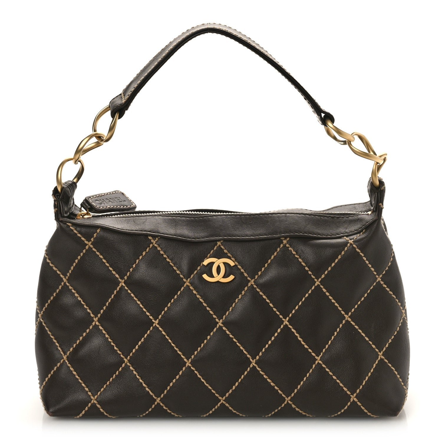 Chanel Calfskin Wild Stitch Hobo Brown 1 of 10