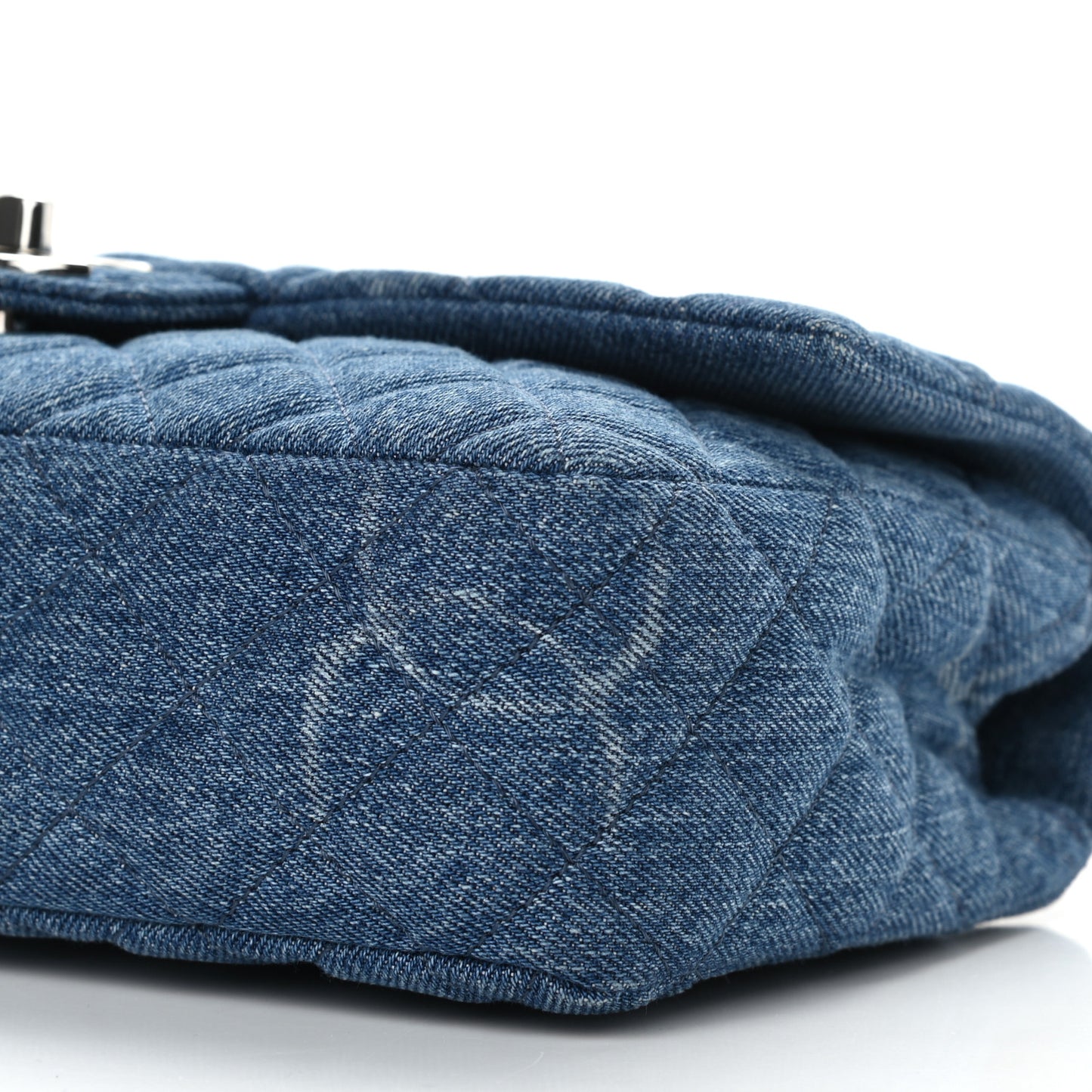 Denim Quilted CC Print Medium Single Flap Blue