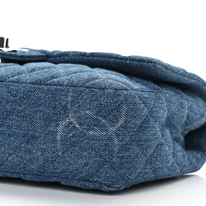 Chanel Denim Quilted CC Print Medium Single Flap Blue 9 of 11