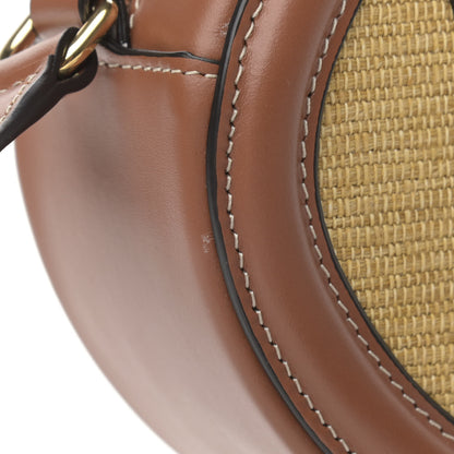 Celine Calfskin Straw Triomphe Oval Purse Crossbody Natural Tan 11 of 11