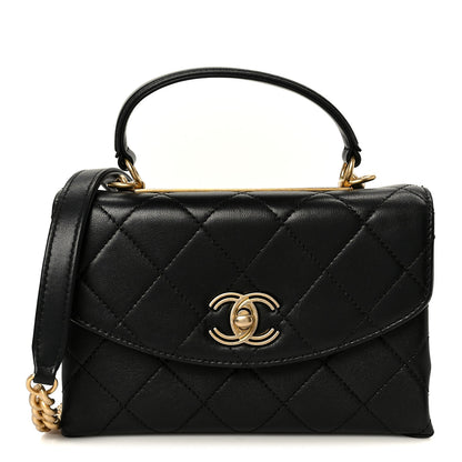Chanel Lambskin Quilted Small Trendy Spirit Top Handle Bag Black 1 of 10