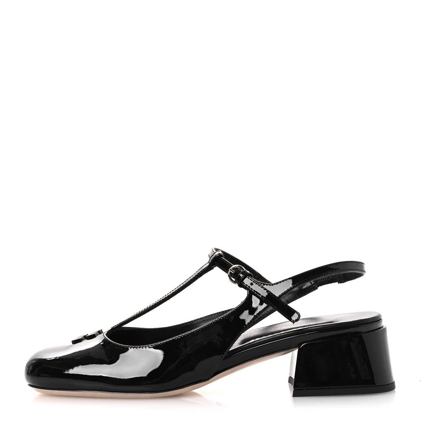 Vernice Slingback Mary Jane Pumps 37 Black
