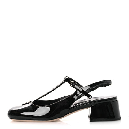 Miu Miu Vernice Slingback Mary Jane Pumps 37 Black 1 of 11