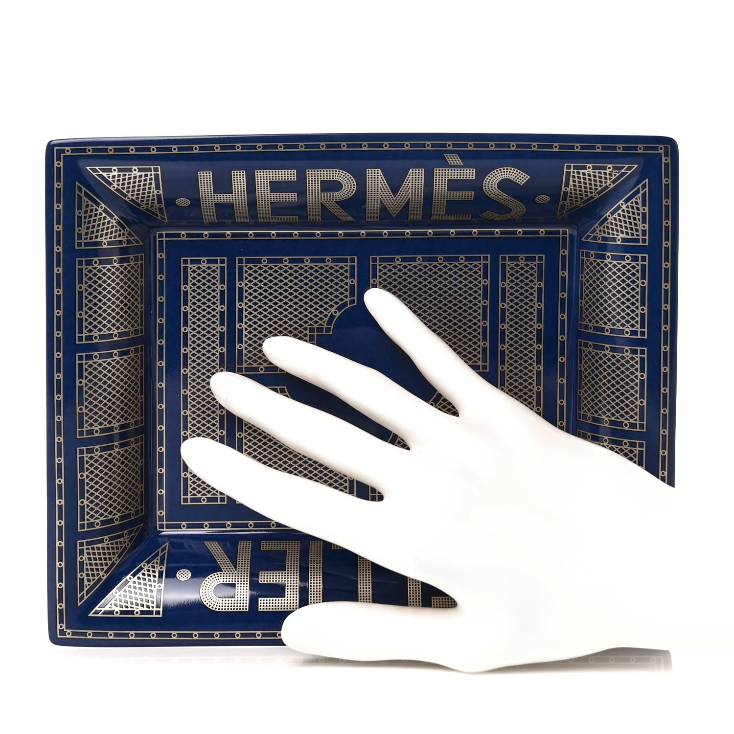 Hermes Porcelain Sellier Change Tray Bleu Roi 3 of 10