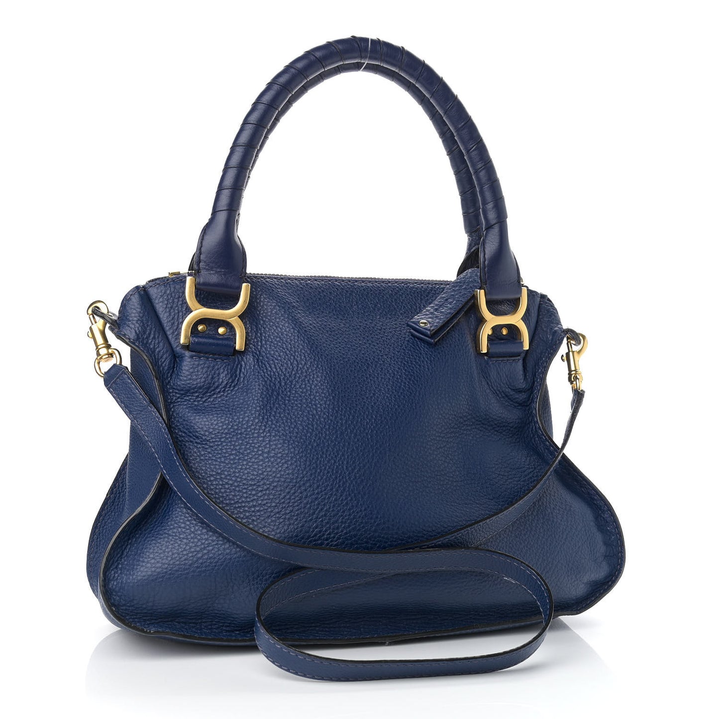 Calfskin Medium Marcie Satchel Royal Navy