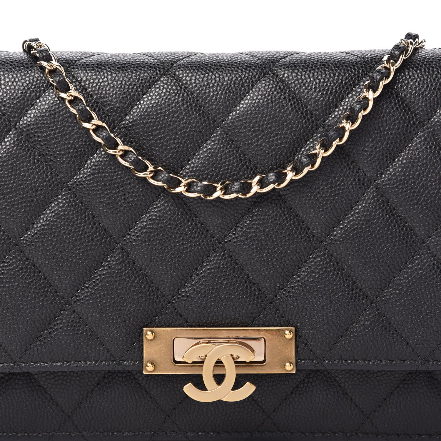 Chanel Caviar Quilted Golden Class Wallet On Chain WOC Black 11 of 12