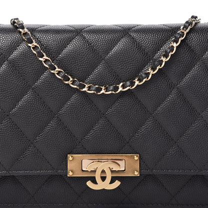 Chanel Caviar Quilted Golden Class Wallet On Chain WOC Black 11 of 12