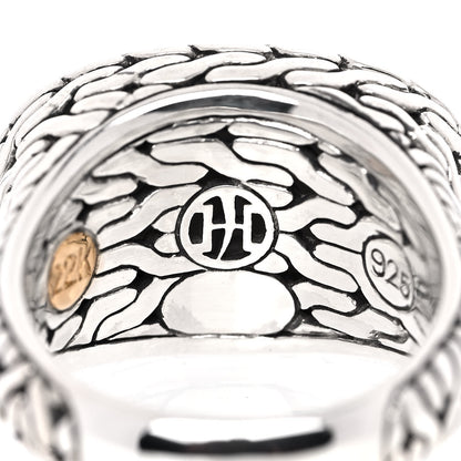 John Hardy Sterling Silver 22K Yellow Gold Palu Hammered Dome Ring 58 8.25 6 of 7