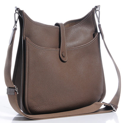 Hermes Taurillon Clemence Evelyne III GM Etoupe 7 of 14