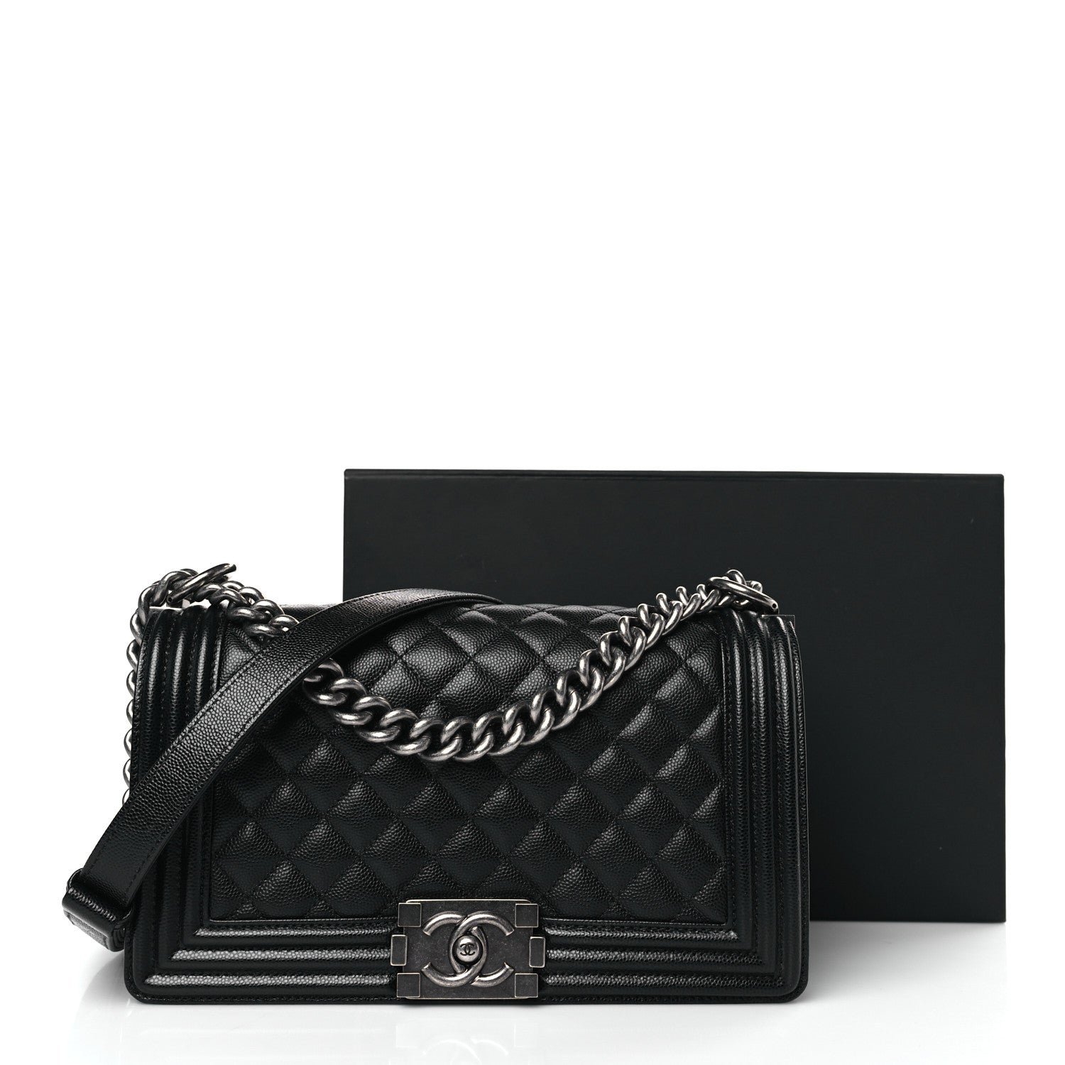 Chanel Caviar Quilted Medium Boy Flap Black 10 of 10