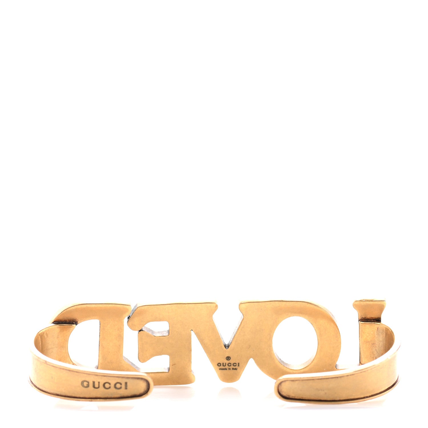 Gucci Metal Pearl Loved Palm Cuff Hand Piece Aged Gold 3 of 7