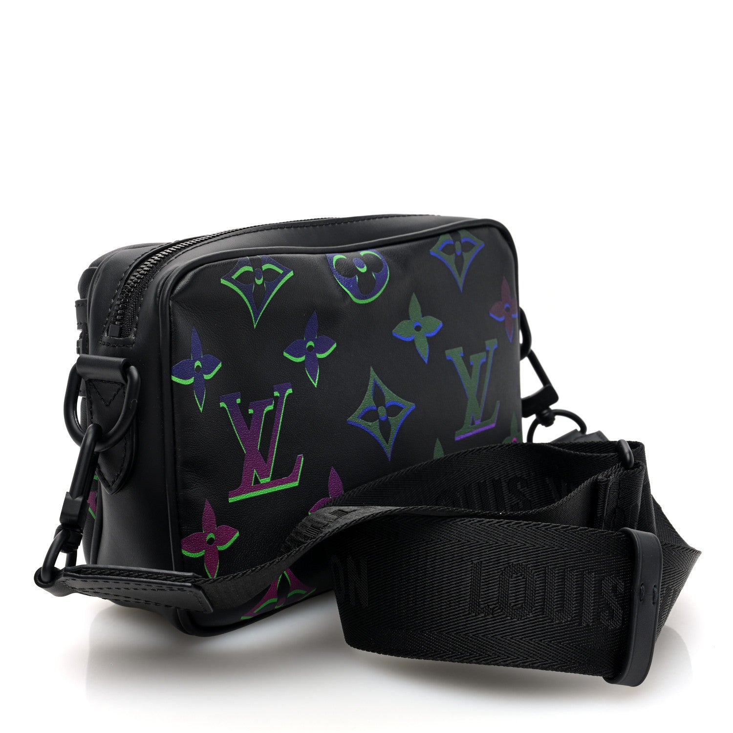 Louis Vuitton Calfskin Monogram Spotlight Comet Messenger PM Black Borealis 3 of 9