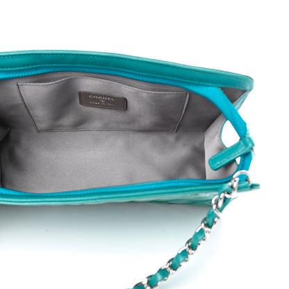 Chanel Patent Calfskin Lucky Symbols Pochette Turquoise 5 of 10
