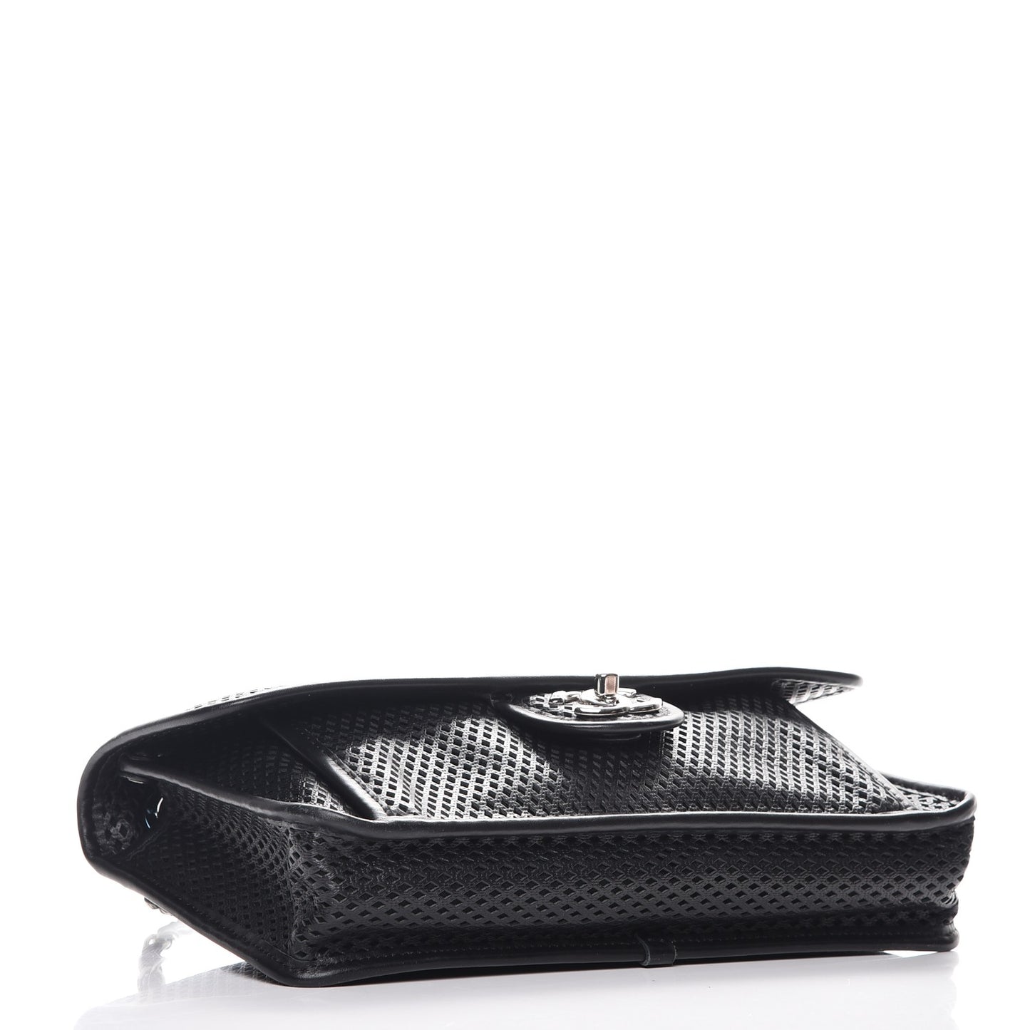 Perforated Calfskin Large Up In The Air Flap Black