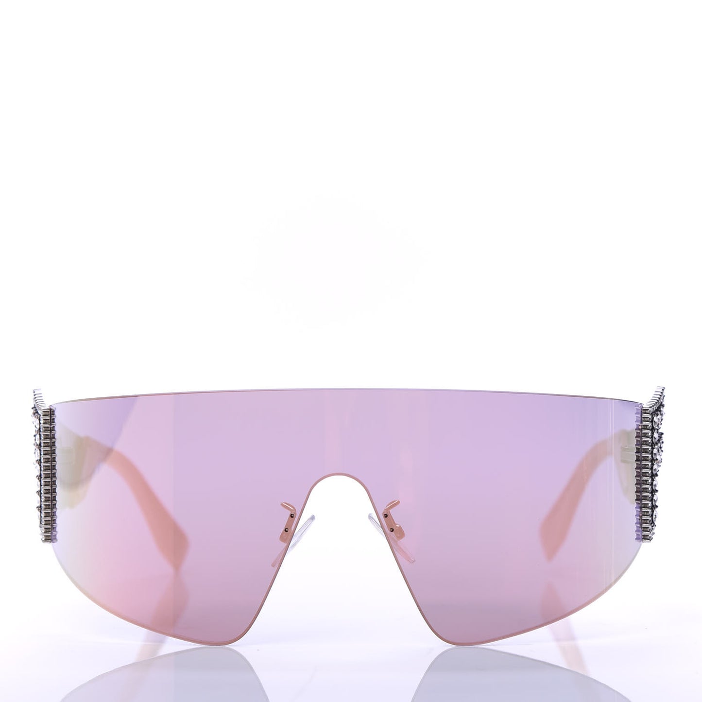 Mirrored Crystal Embellished FFreedom Shield Sunglasses FF 0382/S Pink