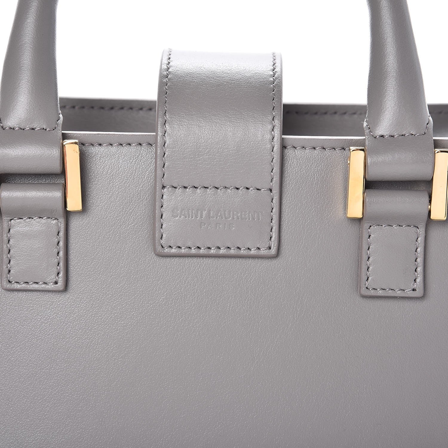 Saint Laurent Calfskin Monogram Baby Cabas Fog 7 of 7