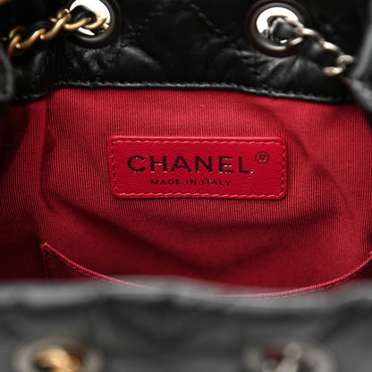 Chanel Aged Calfskin Chevron Quilted Small Gabrielle Backpack Black 6 of 10