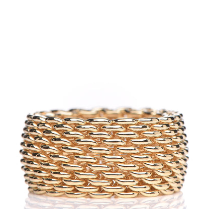 Tiffany 18K Yellow Gold Wide Mesh Somerset Ring 53 6.5 3 of 5
