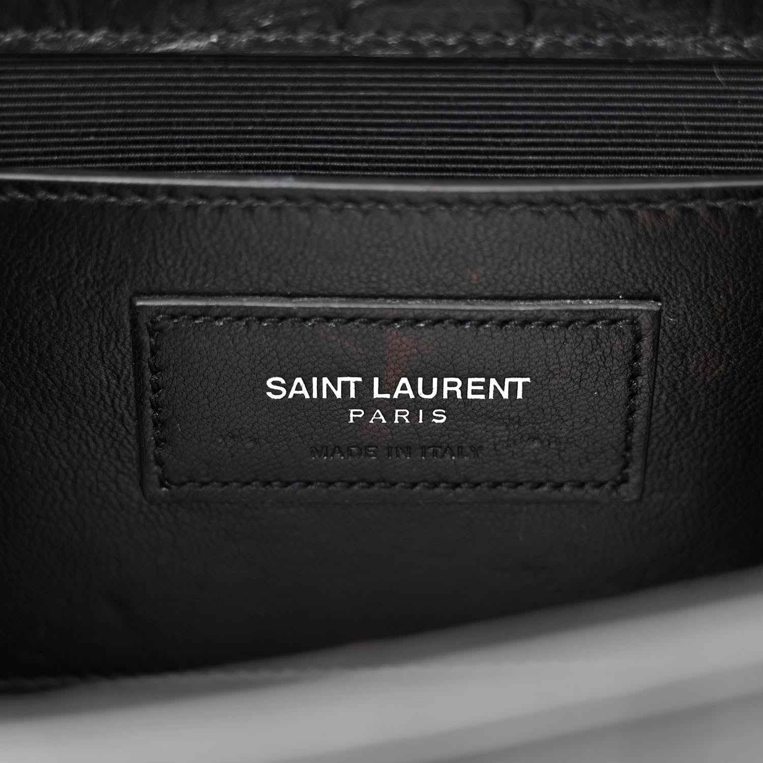 Saint Laurent Calfskin Crocodile Embossed Medium Classic Monogram Kate Tassel Satchel Black 6 of 11