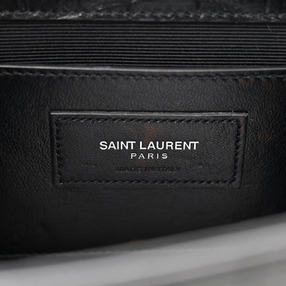 Saint Laurent Calfskin Crocodile Embossed Medium Classic Monogram Kate Tassel Satchel Black 6 of 11