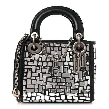 Christian Dior Smooth Calfskin Embroidered Mini Mosaic of Mirrors Lady Dior Black 1 of 12
