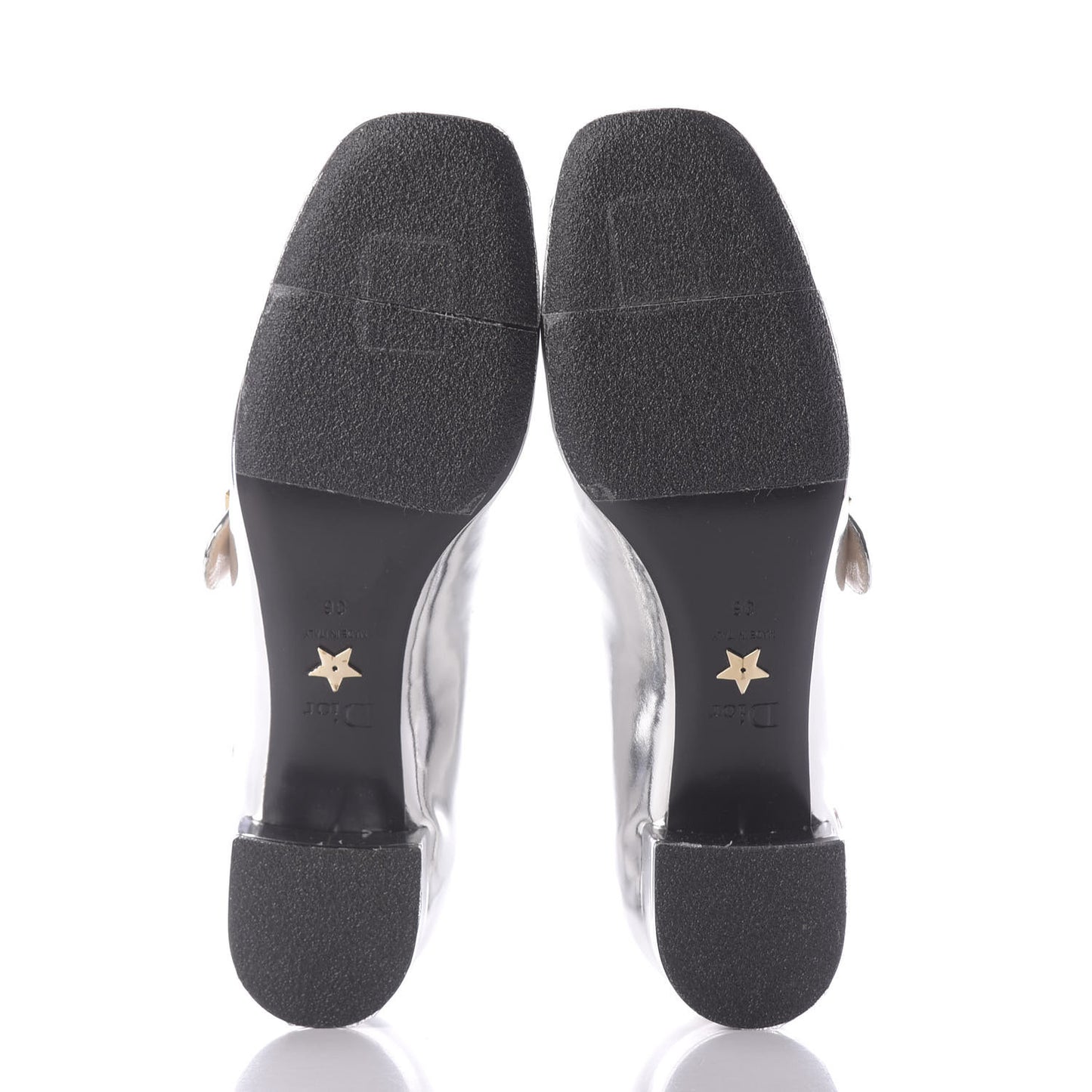 Mirror Finish Calfskin Baby-D Ballet Pumps 36 Silver