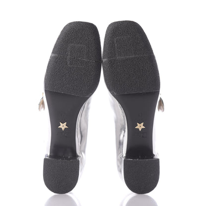 Christian Dior Mirror Finish Calfskin Baby-D Ballet Pumps 36 Silver 6 of 12