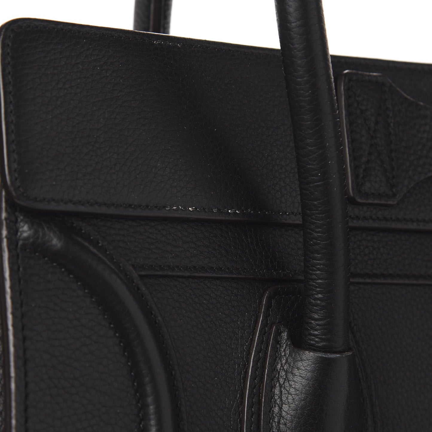 Drummed Calfskin Mini Luggage Black