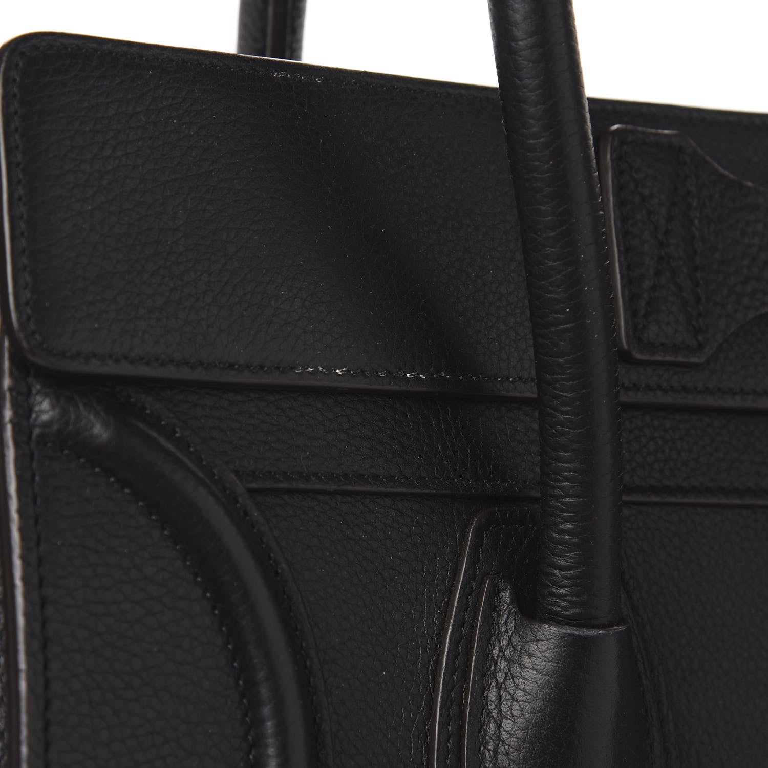 Celine Drummed Calfskin Mini Luggage Black 7 of 13