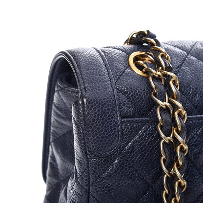 Chanel Crumpled Grained Calfskin Flap Navy Blue 12 of 13