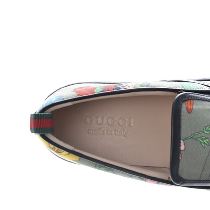 Gucci Canvas Miro Soft Calfskin Web Floral Snake Print Mens Dublin Slip On Sneakers 8 Militare Multicolor Black 8 of 11