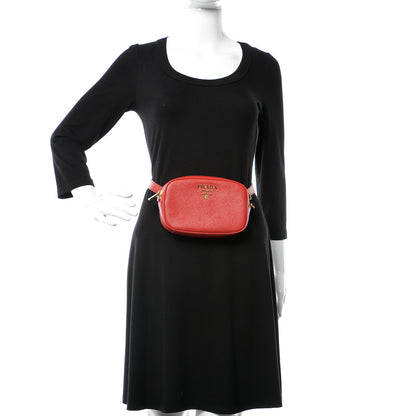 Prada Saffiano Lux Belt Bag Fuoco 3 of 12