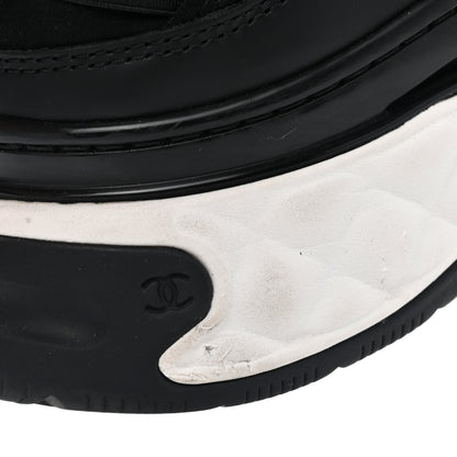 Chanel Velvet Calfskin Mixed Fibers CC Sneakers 38 Black 11 of 11