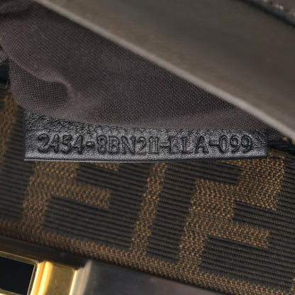 Fendi Goatskin Zucca Medium Peekaboo Iconic Satchel Grigio Tobacco Moro 8 of 12