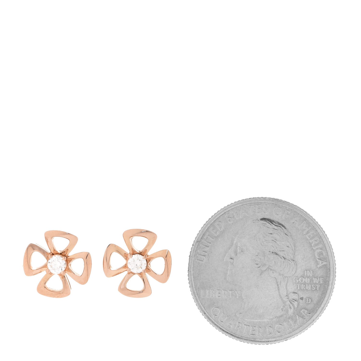 Bulgari 18K Rose Gold Diamond Fiorever Earrings 3 of 5