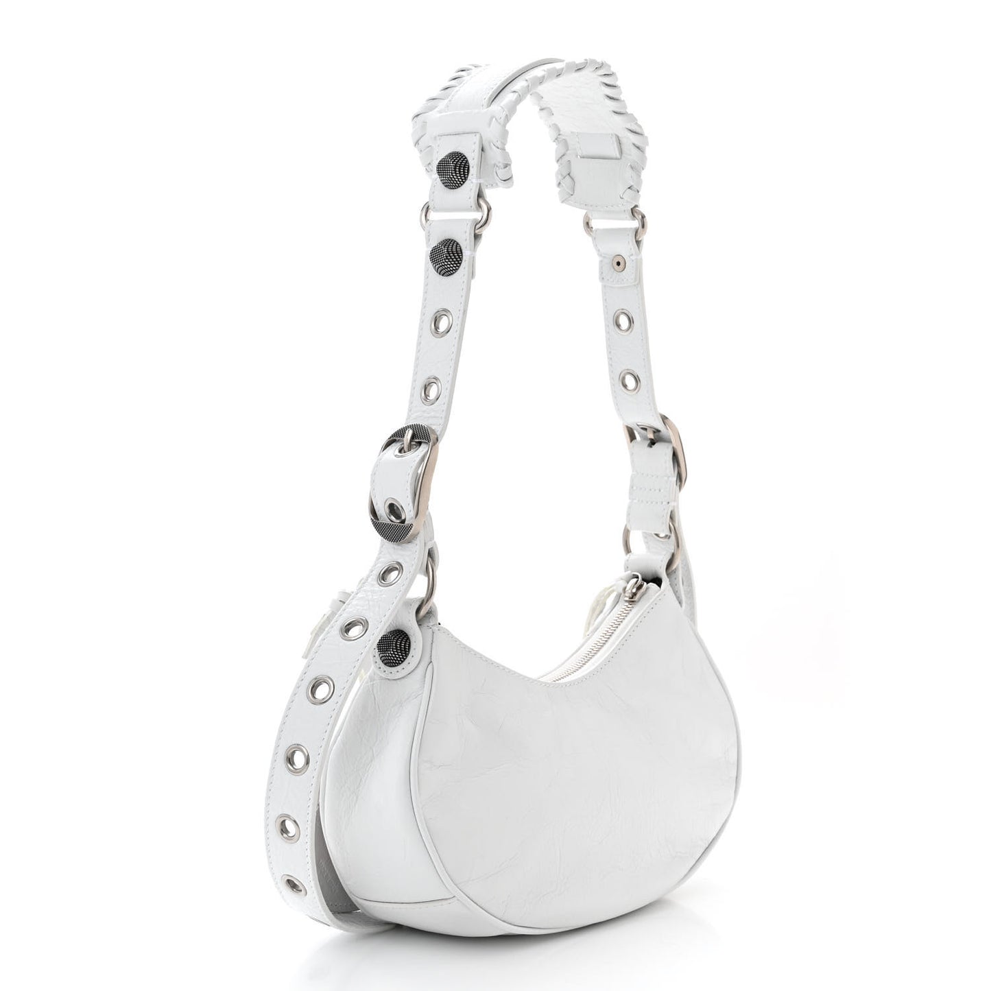 Agneau Arena Lunar New Year Graffiti Logo Le Cagole Shoulder Bag XS Optic White