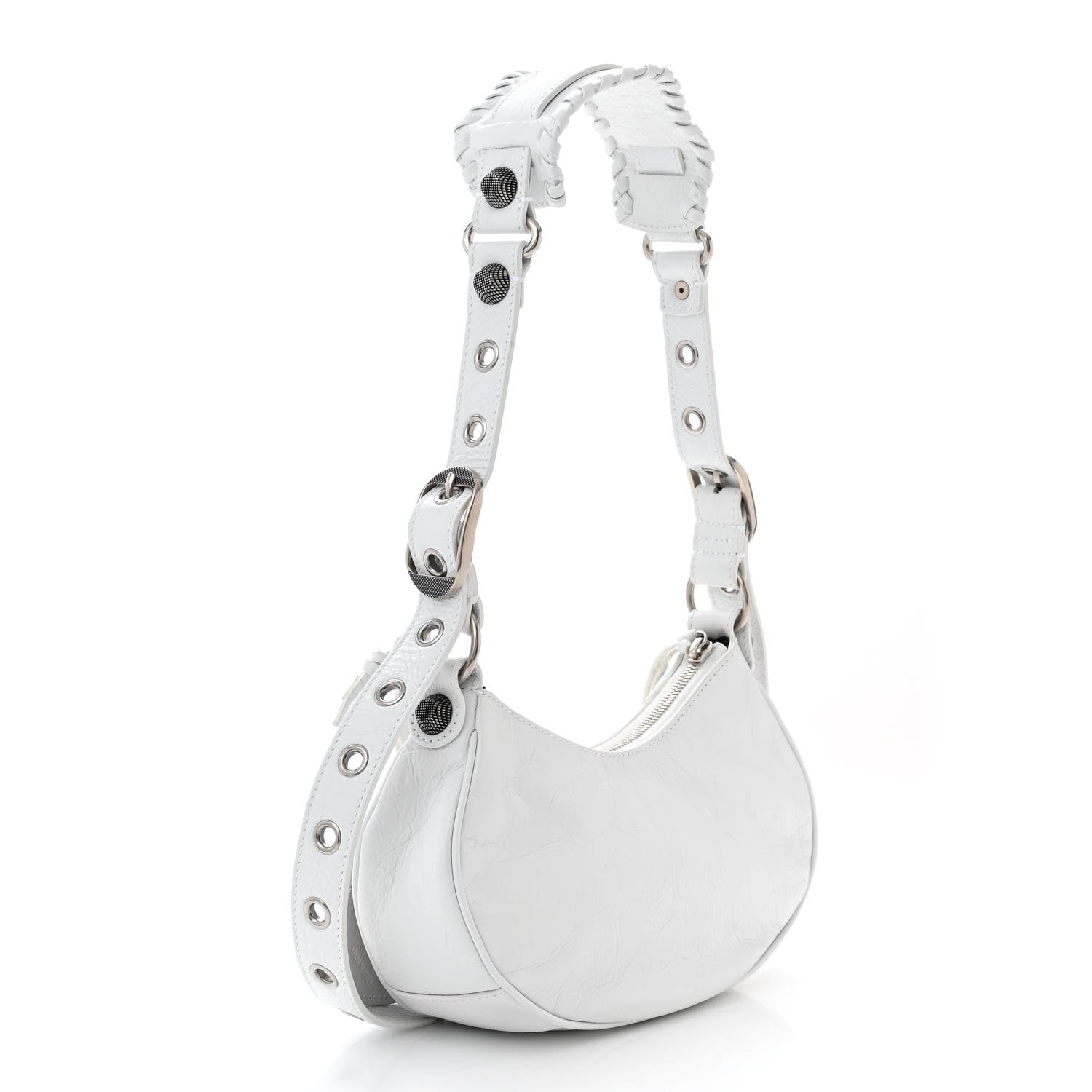 Balenciaga Agneau Arena Lunar New Year Graffiti Logo Le Cagole Shoulder Bag XS Optic White 2 of 9