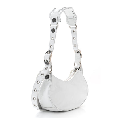 Balenciaga Agneau Arena Lunar New Year Graffiti Logo Le Cagole Shoulder Bag XS Optic White 2 of 9